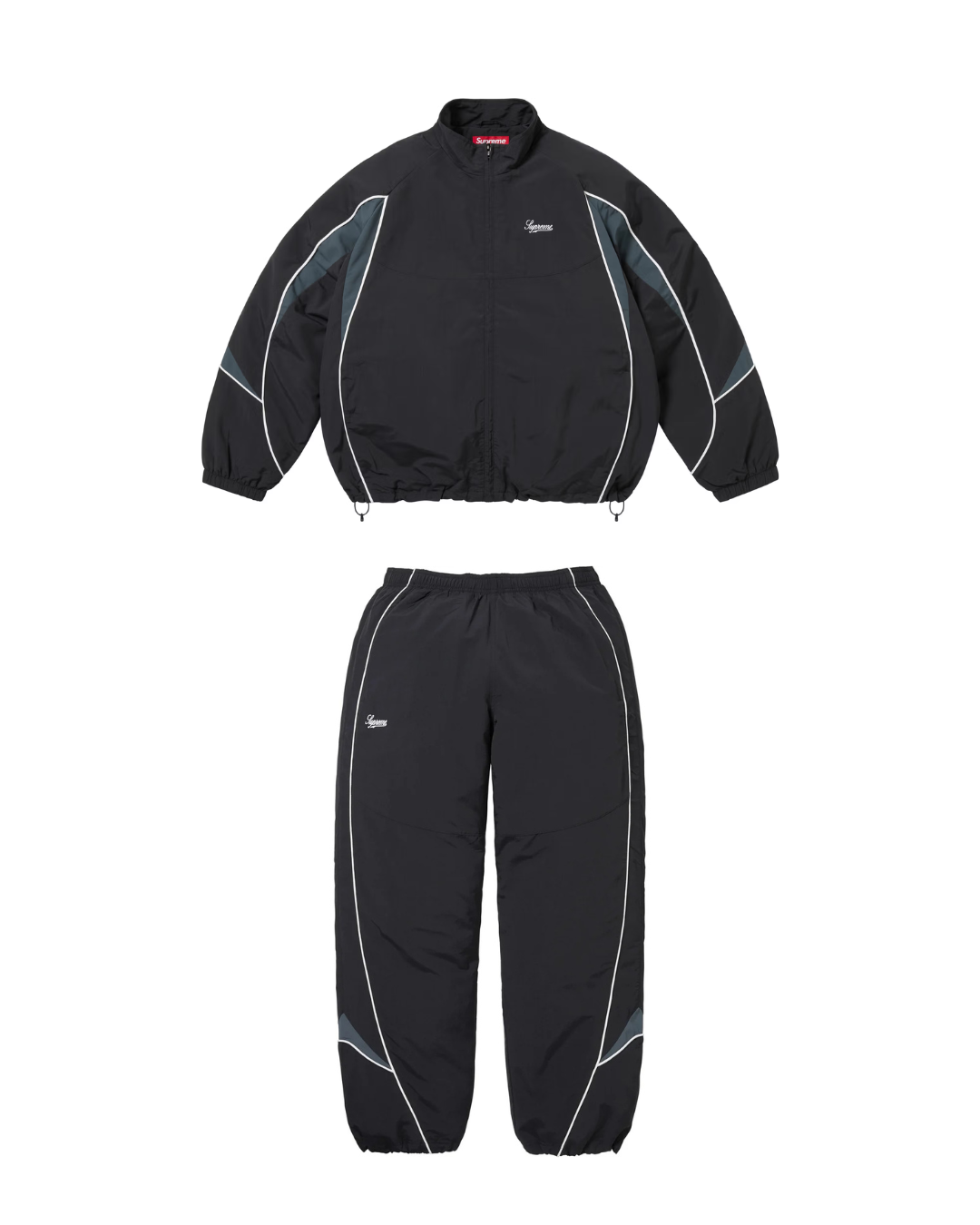Supreme Contrast Piping Tracksuit “Black”