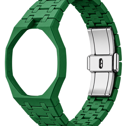 Ceramic Watch Strap For  AP Royal Pop x Swatch 'Green Eight' - Dark Green