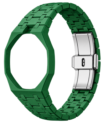 Ceramic Watch Strap For  AP Royal Pop x Swatch 'Green Eight' - Dark Green