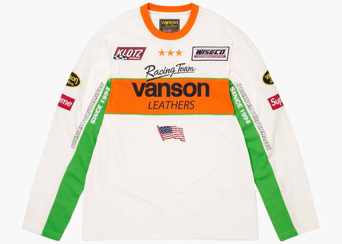 Supreme Vanson Leathers L/S Top White