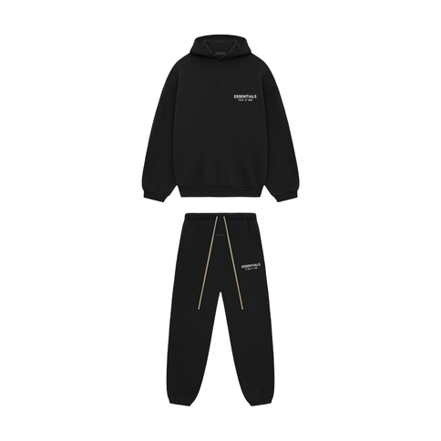 Fear of God Essentials Fleece Hoodie II & Sweatpants Tracksuit 'Black'