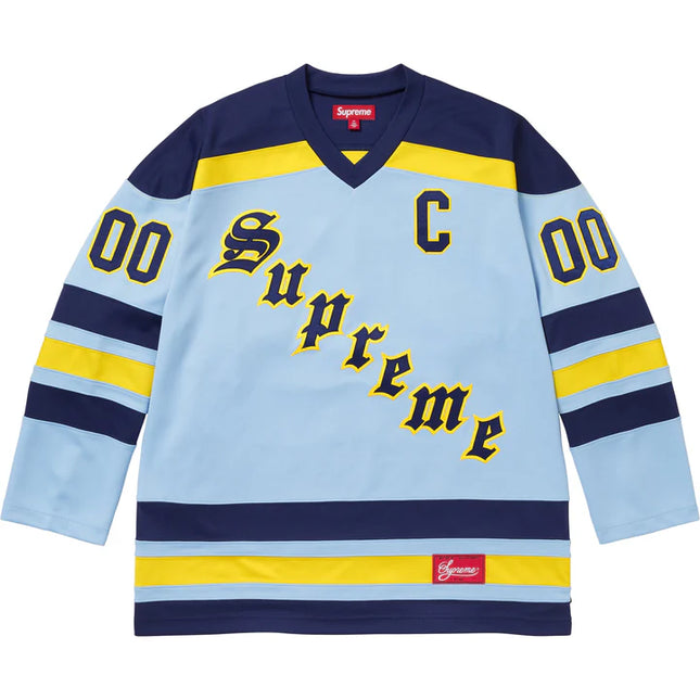 Supreme ゲームシャツ football hockey jersey Supreme Fire & Ice Hockey Jersey Light Blue – INSTAKICKSZ LTD