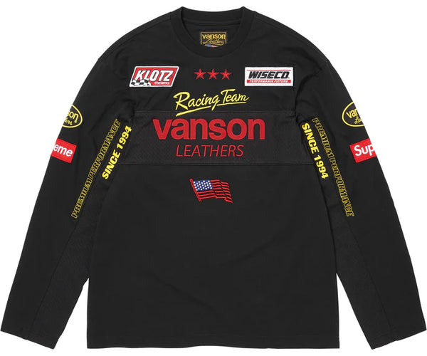 Supreme Vanson Leathers L/S Top Black – INSTAKICKSZ LTD