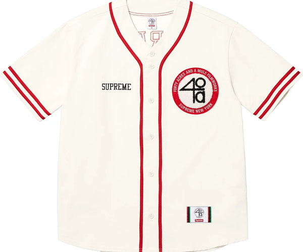 Supreme x 40 Acres Twill Baseball Jersey 'Natural' – INSTAKICKSZ LTD
