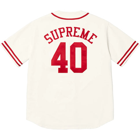 Supreme x 40 Acres Twill Baseball Jersey 'Natural'