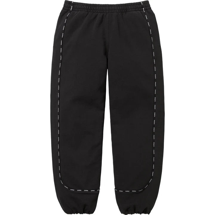 Supreme Piping Zip Up Hooded Tracksuit Black