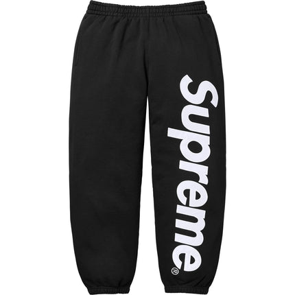 Supreme Satin Applique Hooded Sweatshirt & Sweatpant Set Black FW25