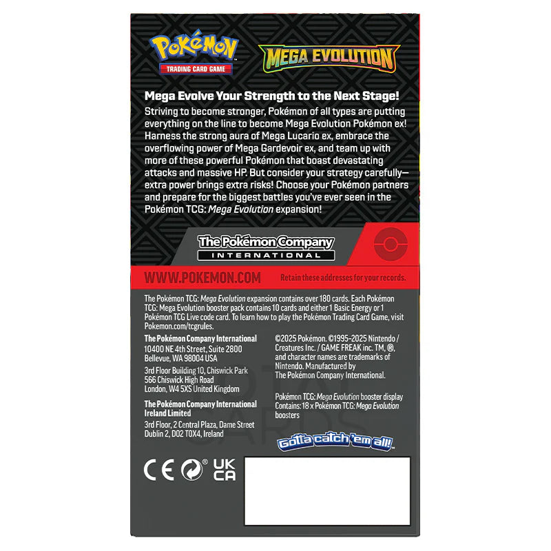 Pokemon - Mega Evolution Half Booster Box (18 Packs)