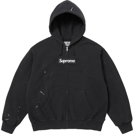 Supreme MM6 Maison Margiela Box Logo Zip Up Hooded Sweatshirt Black