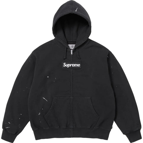 Supreme MM6 Maison Margiela Box Logo Zip Up Hooded Sweatshirt Black