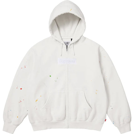 Supreme MM6 Maison Margiela Box Logo Zip Up Hooded Sweatshirt White