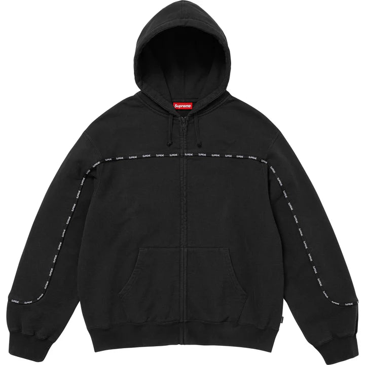 Supreme Piping Zip Up Hooded Tracksuit Black