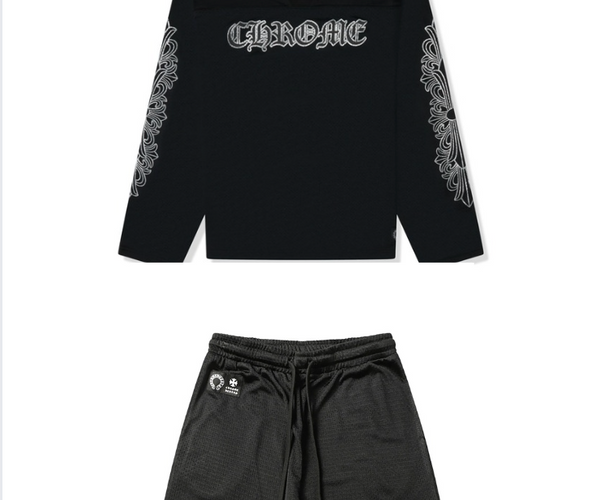 Chrome Hearts Stadium Mesh L/S Black Jersey & Logo Patch Shorts