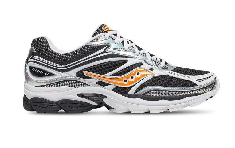 Saucony ProGrid Omni 9 Speed Shades White Black Orange