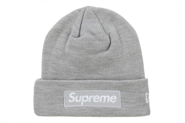 Supreme New Era Box Logo Beanie Heather Grey