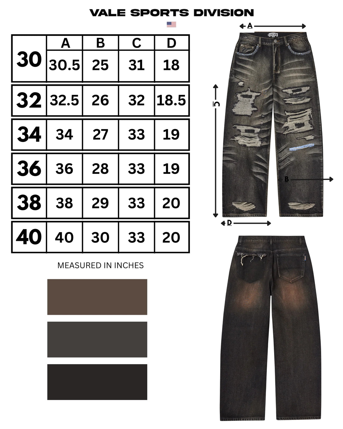 Vale Thrashed Denim Jeans (Black)