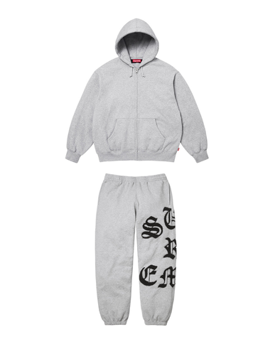 Supreme Cut Out Zip Up Hooded Tracksuit Grey
