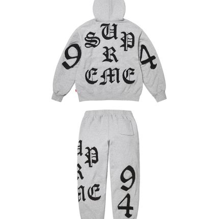 Supreme Cut Out Zip Up Hooded Tracksuit Grey