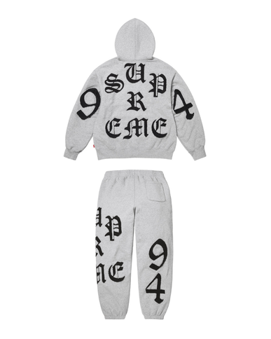 Supreme Cut Out Zip Up Hooded Tracksuit Grey