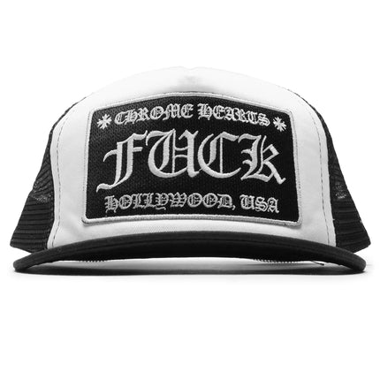 Chrome Hearts FUCK Hollywood Trucker Hat White
