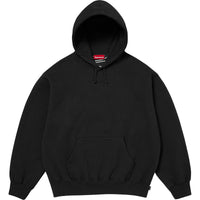 Supreme Satin Appliqué Hooded Sweatshirt Black