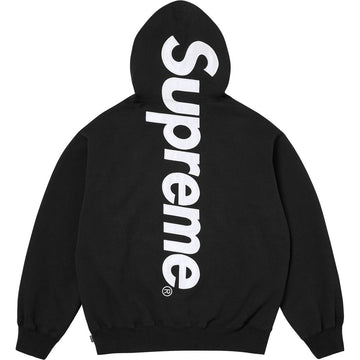 Supreme Satin Appliqué Hooded Sweatshirt Black