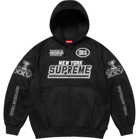Supreme Football Zip Up Hooded Sweatshirt Black