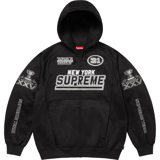 Supreme Football Zip Up Hooded Sweatshirt Black