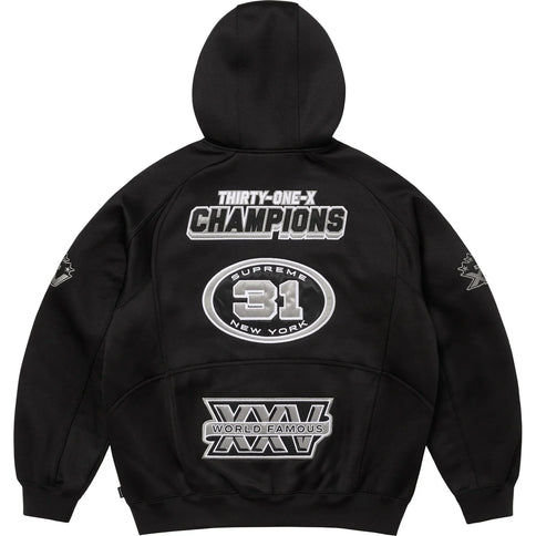 Supreme Football Zip Up Hooded Sweatshirt Black