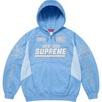 Supreme Football Zip Up Hooded Sweatshirt Light Blue