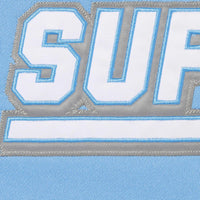 Supreme Football Zip Up Hooded Sweatshirt Light Blue
