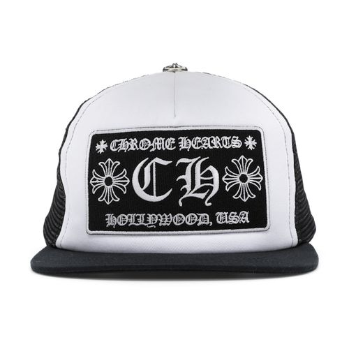 Chrome Hearts CH Hollywood Trucker Hat Black/White