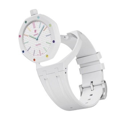 Rubber Watch Strap For AP Royal Pop x Swatch 'Huit Blanc'