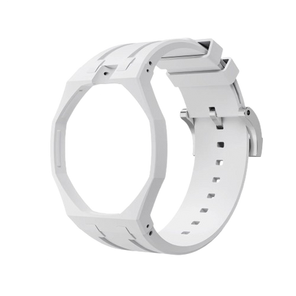 Rubber Watch Strap For AP Royal Pop x Swatch 'Huit Blanc'