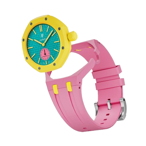 Rubber Watch Strap For AP Royal Pop x Swatch 'OTG Roz'
