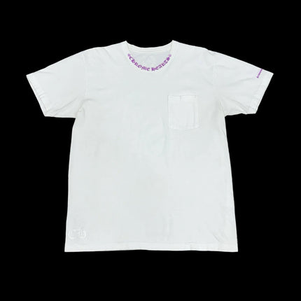 Chrome Hearts Collar Print T-Shirt 'White Purple' SMALL - TEJA