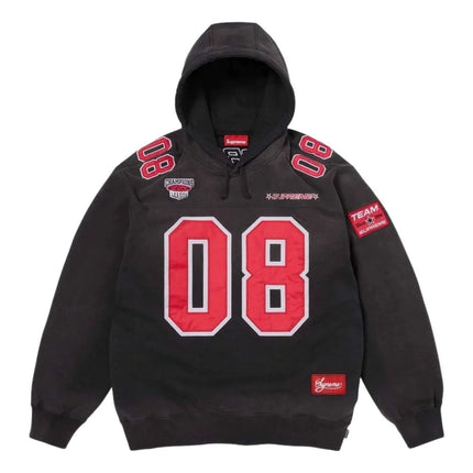Supreme Football Jersey Hooded Sweatshirt Black