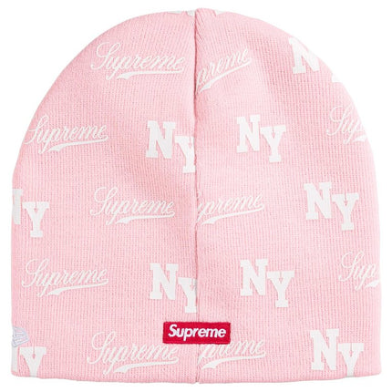 Supreme New Era® Monogram Beanie Pink
