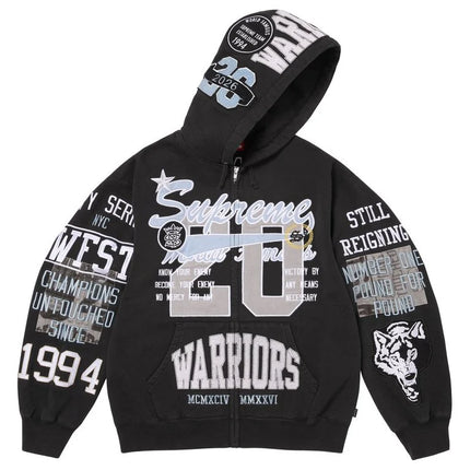 Supreme Warriors Appliqué Zip Up Hooded Sweatshirt