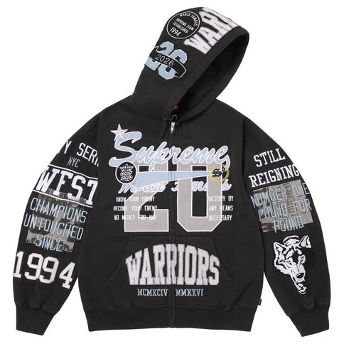 Supreme Warriors Appliqué Zip Up Hooded Sweatshirt