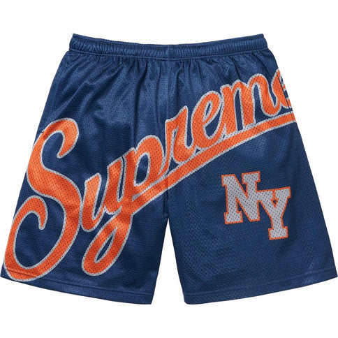 Supreme Big Script Mesh Short 'Navy' - INSTAKICKSZ LTD