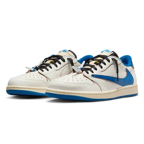 Air Jordan 1 Retro Low OG SP Travis Scott 'Fragment Sail Military Blue'