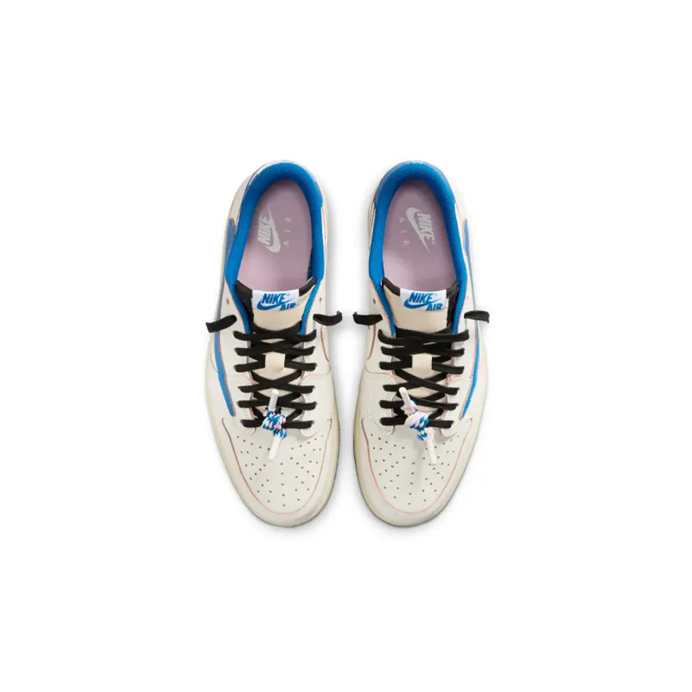 Air Jordan 1 Retro Low OG SP Travis Scott 'Fragment Sail Military Blue'