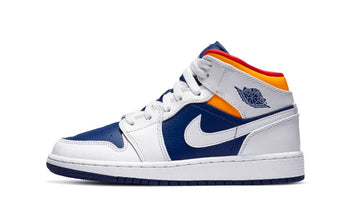 Air Jordan 1 Mid White Laser Orange Deep Royal Blue (GS) - INSTAKICKSZ LTD