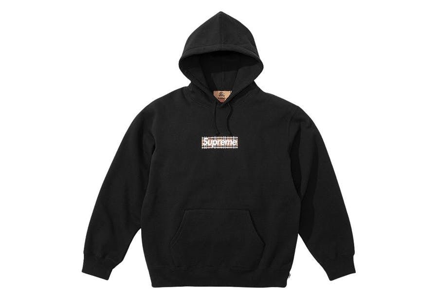 Supreme x Burberry Box Logo Hooded Sweatshirt Black (SS22) - INSTAKICKSZ LTD
