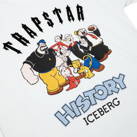 Trapstar X Iceberg Popeye Chenille Print Oversized T-Shirt - White - INSTAKICKSZ LTD